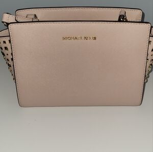 Michael Kors pink gold studded cross body